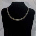 Halskette, Collier Edelstahl, flach, 45 cm