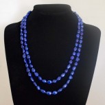 Halskette Süßwasserperlen, königsblau, 110 cm