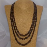 Halskette Mahagoniobsidian, dreireihig, 46 - 56 cm