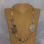 Halskette Achat, Jaspis, 55 cm