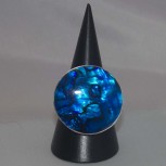 Ring Paua Muschel, blau, 925 Silber