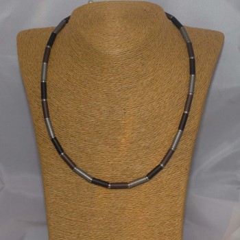 Halskette, Collier Charizzma, Edelstahl und 925 Silber, 50 cm
