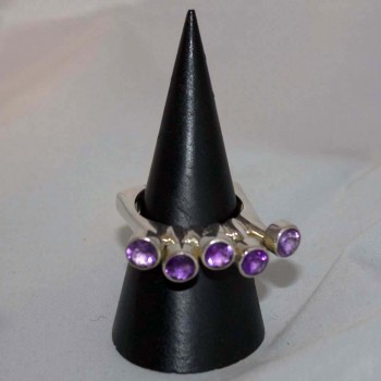 Ring, Amethyst, 925 Silber, extravagantes Designerstück