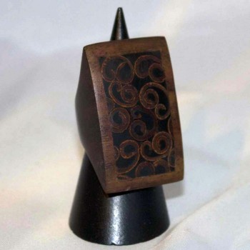 Ring Holz, Holzring, Intarsien Zimt