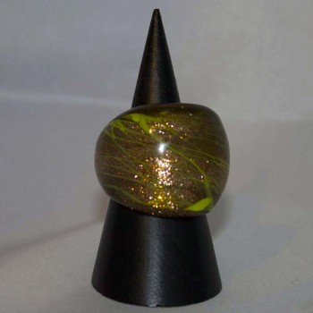 Ring Glas, Glasring, kupfern, grün, verschiedene Größen