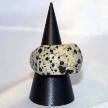 Ring Dalmatiner-Jaspis, Steinring, rund, Größe 61