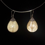 Ohrhänger Perlmutt, Blatt, 925 Silber