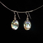 Ohrhänger Abalone, oval, 925 Silber
