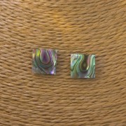 Ohrstecker Abalone, viereckig, Modeschmuck