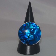 Ring Paua Muschel, blau, 925 Silber