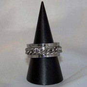 Herrenring, Ring Edelstahl bewegliche Kette 17