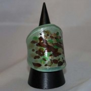 Ring Glas, Glasring, grün, golden,braun, Größe 56,5
