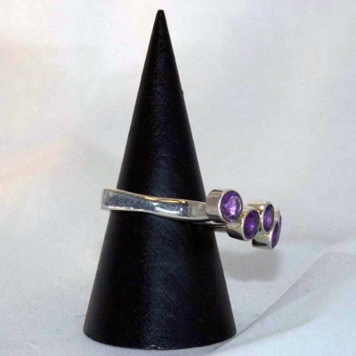 Ring, Amethyst, 925 Silber, extravagantes Designerstück