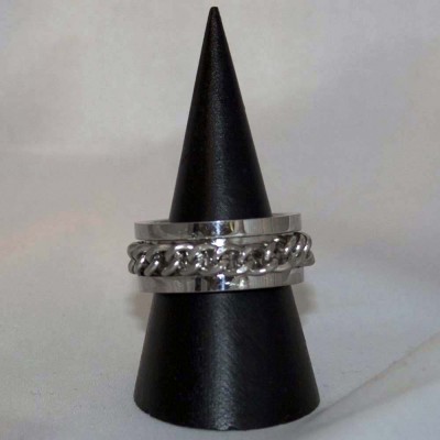 Herrenring, Ring Edelstahl bewegliche Kette