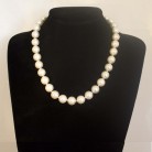 Halskette Muschelkernperlen, Muschelkern-Perlenkette, weiß, 48 cm