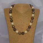 Halskette Muschelkern, Muschelkern-Perlenkette, 49 cm
