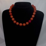 Halskette, Tridacna-Perlenkette, korallenrot, 45,5 cm