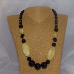 Halskette Onyx, gelbe Jade, 52 cm