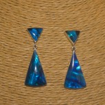 Ohrstecker Paua Muschel, blau, 925 Silber