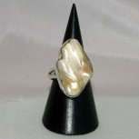 Ring Perle, barock, 925 Silber